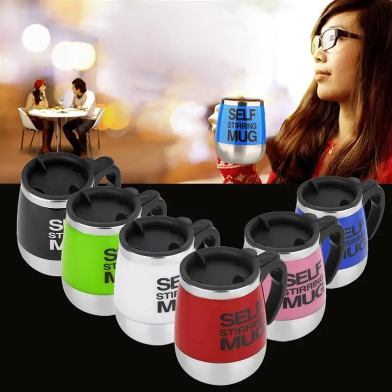 450ml Coffee Mug Creative Stainless Steel Automatic Mixing Cup With Lid Mix Bottle Double Insulated Self Stirring | Дом и сад