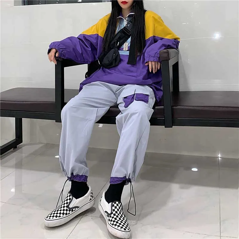 NiceMix комплект из 2 предметов, свитшот для женщин Harajuku, спортивный свитер с вышивкой, толстовки в стиле хип-хоп, повседневное пальто, топы, женские толстовки, пуловер