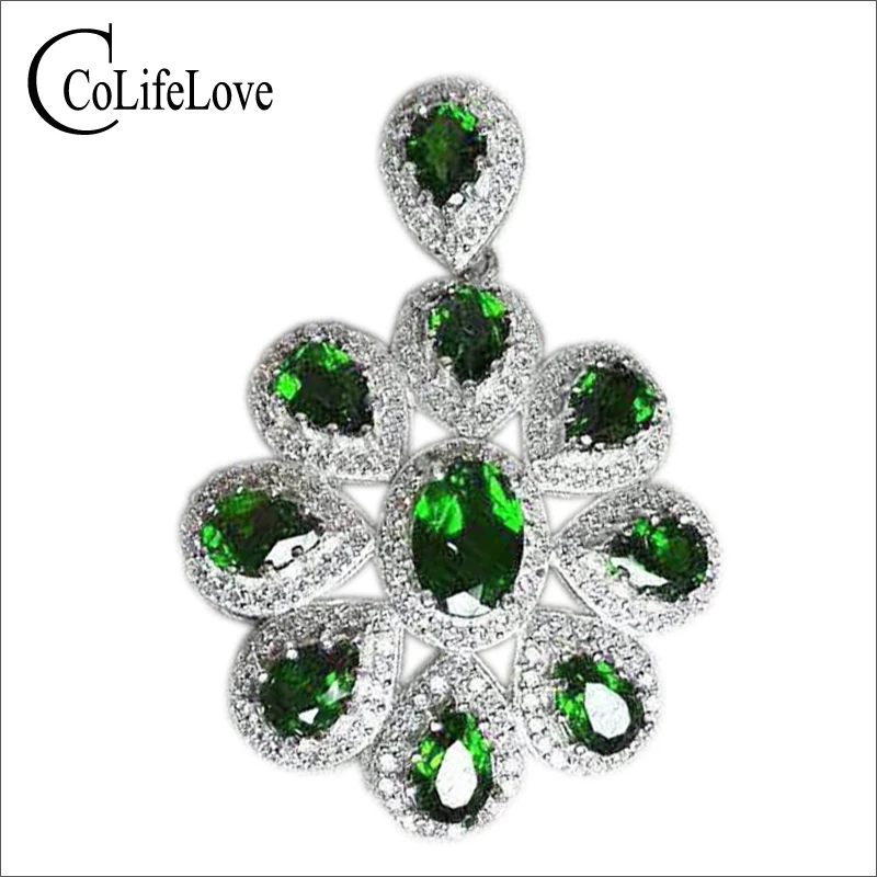 Классический Серебряный драгоценный камень кулон Роскошный Естественный