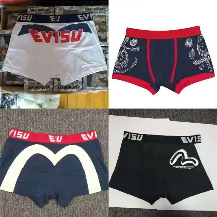 Новые полки Аутентичные Evisu повседневные мужские Tide бренд-Боксер Дышащие Боксеры хлопок печати мода боксер короткий жилет