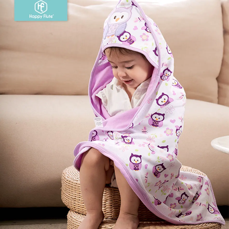 

Happy Flute 78*78cm 1 pcs baby kids hooded bath towel / cartoon baby bathrobe / bath essential/ baby blanket