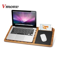 vmonv new bamboo laptop holder for macbook air pro retina 11 13 15 inch portable notebook stand mount for lenovo hp 14 1 15 6