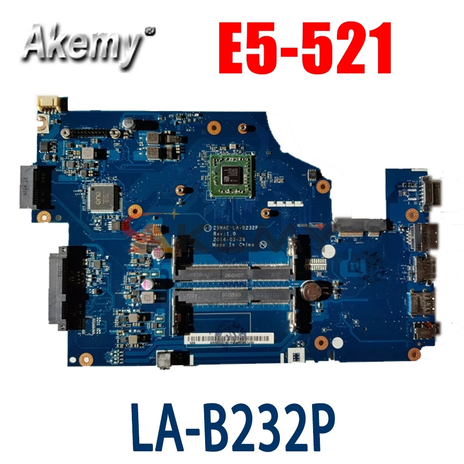 

Akemy Laptop Motherboard For ACER Aspire E5-521 CPU EM6110 Mainboard z5wae LA-B232P NBMLF11004 NB.MLF11.004