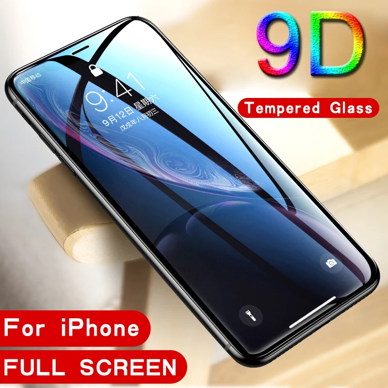 2 шт. 9D твердое Защитное стекло для iPhone 7 8 6 6S Plus закаленное переднее на XS Max X XR 11 12 Pro