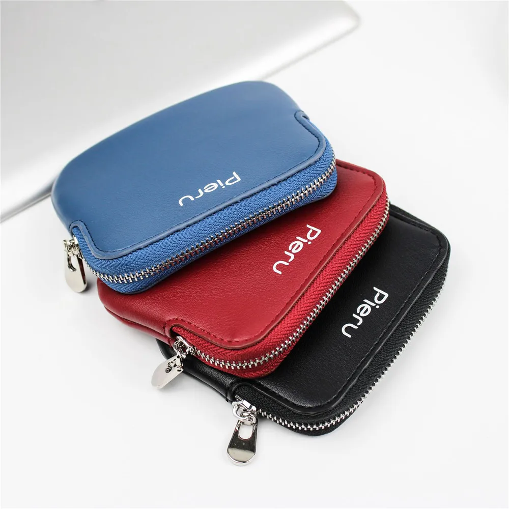 

Fashion Card Holder Pu Leather Unisex Zipper Business Card Case Men Credit Mini Cards Holder Wallet Coin Purse