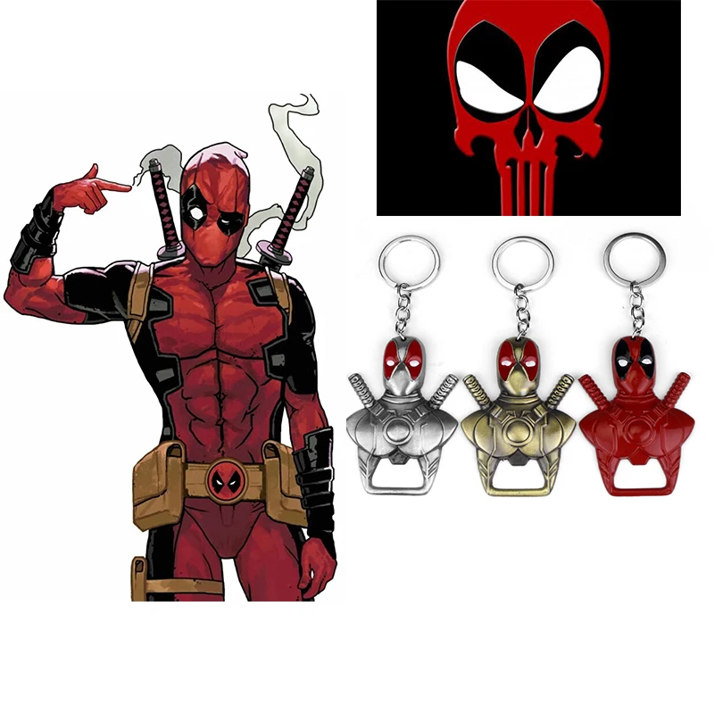 Классический Аниме супергерой Дэдпул Металлическая Модель брелок веер ключ
