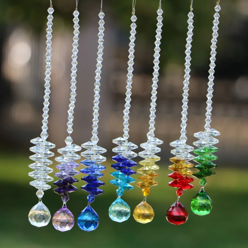 

1 шт. хрустальный шар призмы, Ловец снов, радужная коллекция, восьмиугольные бусины, подвесной оконный орнамент, украшение для дома и свадьбы