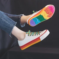the new summer and fall 2021 colored canvas shoes female han edition student casual shoes running shoes sneakers breathable f