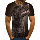 Футболка Мужскаяженская с забавным принтом собаки, повседневный Топ в стиле Харадзюку, брендовая рубашка с 3D-принтом, с круглым вырезом, модная уличная одежда, лето