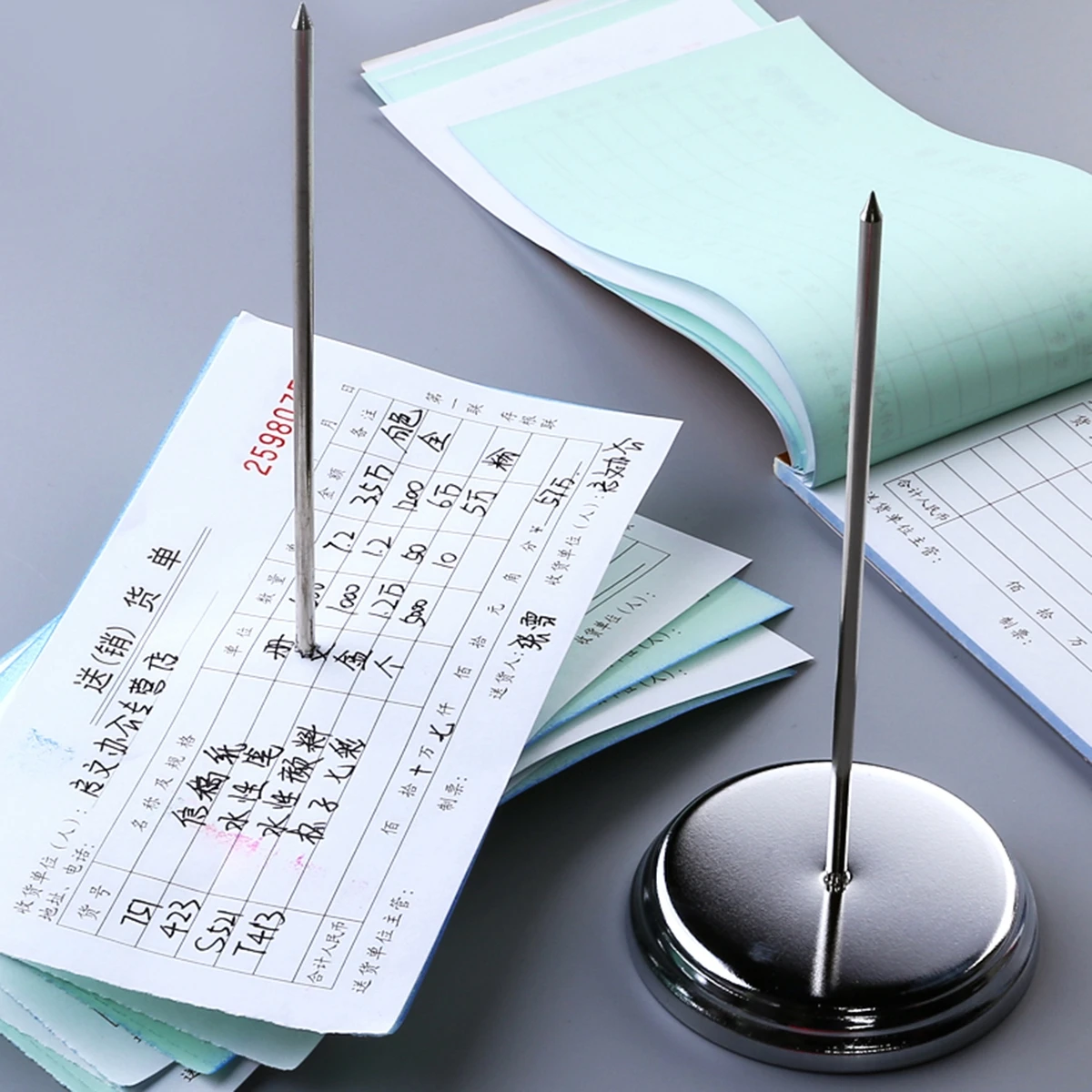 

Desk Straight Rod Paper Holder Spike Stick Receipts Check Bill Fork Note Fork For Restaurant Bar Office