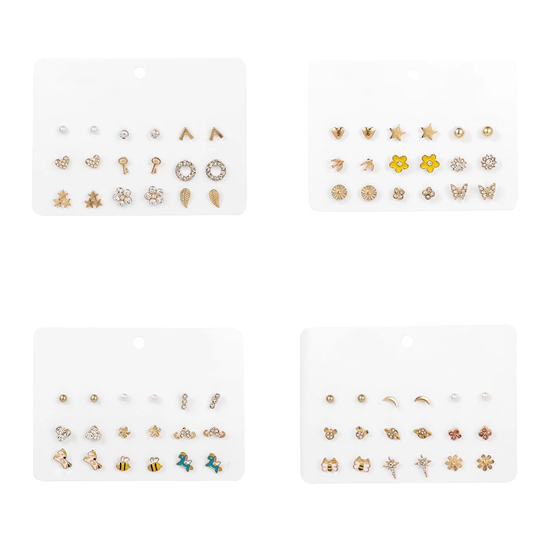 

9 Pairs of Girls Earrings Suit Personality Wild Fashion Hypoallergenic Earrings Suitable for Women Girls Holiday Birthday Gift