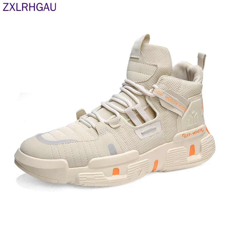 

2021 new fashion ins Plush men's shoes mesh sports middle top thick bottom fashion retro casual shoes