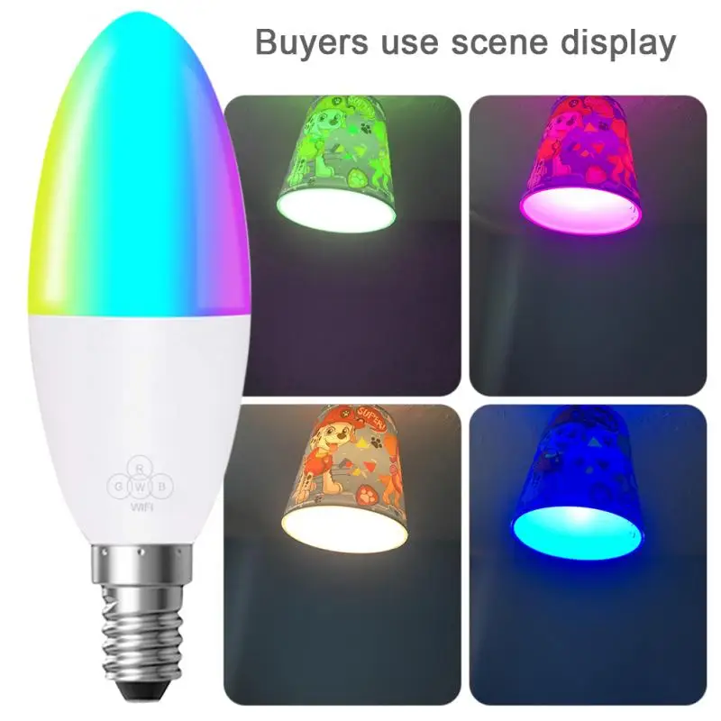 Новый светильник RGB Wifi в форме свечи E27 E14 B22 Интеллектуальный светодиодный
