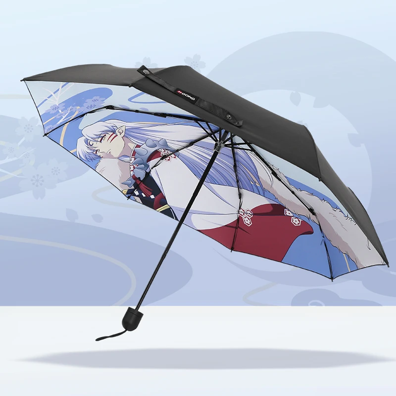 1pcs Anime Inuyasha Sesshoumaru Printed Sun Rain Portable Folding Umbrella Sunshade Cosplay Prop Decor Boy Girl Gift | Тематическая