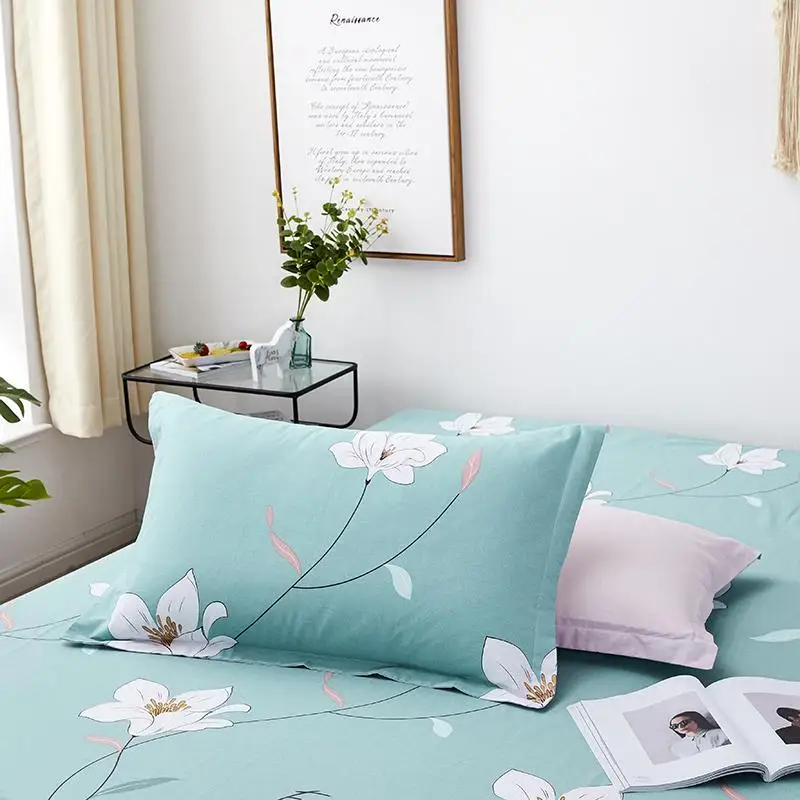 

Fashon White Floral Green Duvet Cover with Zipper Cotton Quilt Cover Twin Full Queen King Bed Linens Bedclothes Comforter Case