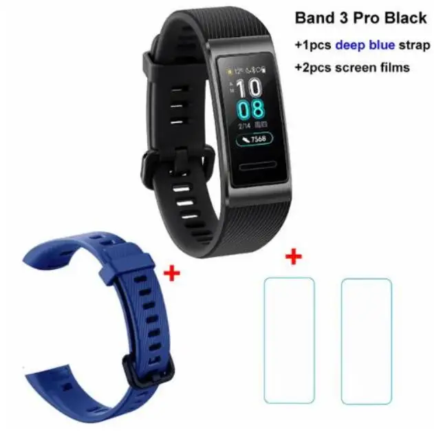 3P Blk n dark blue Huawei Band 3 Pro Band 3 0,95 дюймов Поддержка gps NFC трекер плавание Водонепроницаемый Bluetooth фитнес-трекер сенсорный экран - Цвет: 3P Blk n dark blue