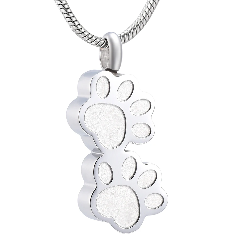 K9955 двойная собака/кошка лапа вместе из нержавеющей стали ожерелье с урной на