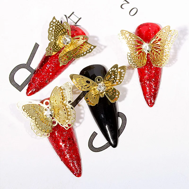 4 шт./компл. металлическая 3D лента для украшения ногтей золотистого цвета