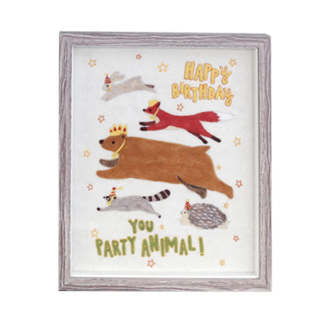 

DIY Handmade Needle Felting Kit Embroidery Wool Felt Kit with Frame handmade home wall decor Crafts gift - Forest Birthday