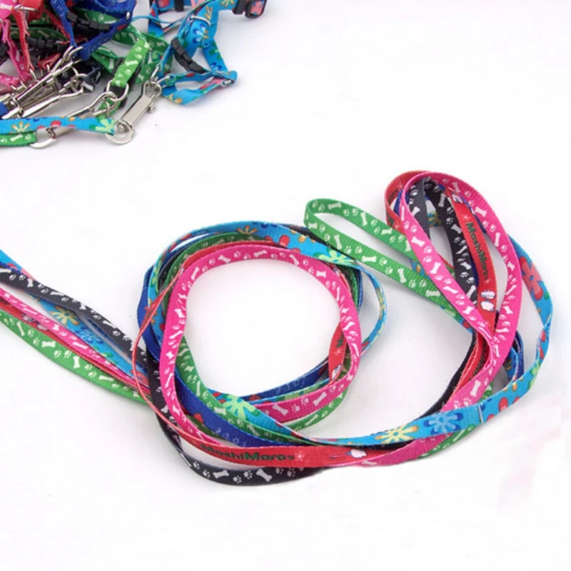 Регулируемая цветная веревка 1 см с принтом для маленьких питомцев собак кошек