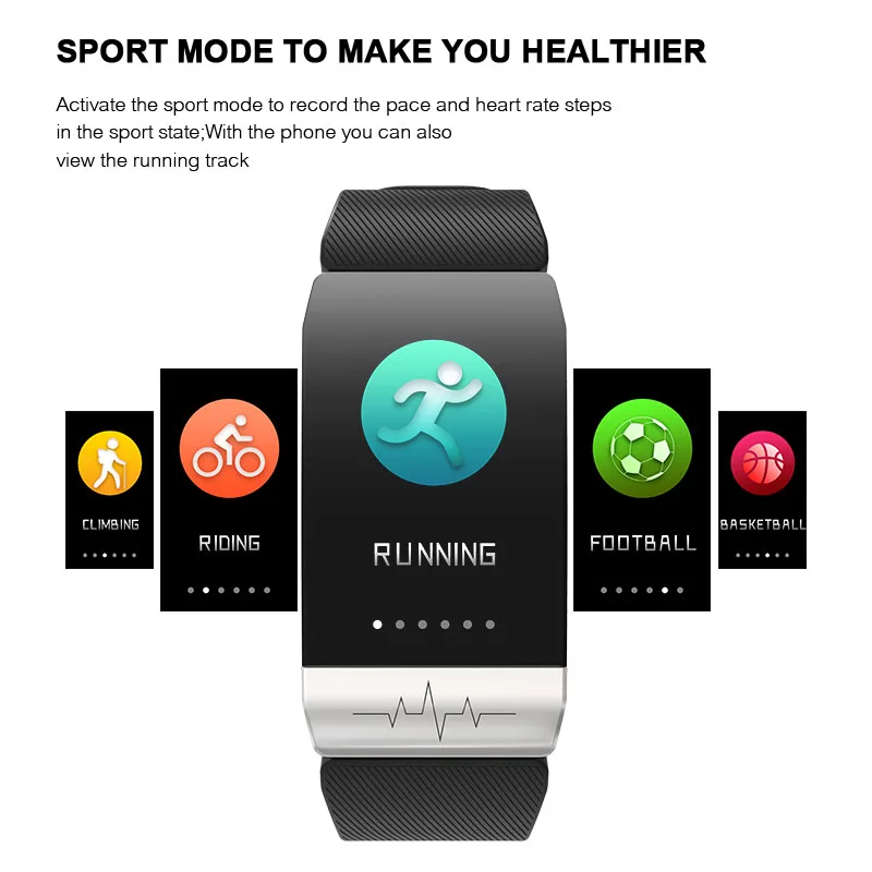 

Longet T1 ECG+PPG Body Temperature FitnessTracker Call Reminder Smart Bracelet Blood Pressure Smart Watch for iOS Android