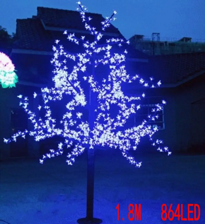 1.8M Height LED Artificial Cherry Blossom Trees Christmas Light 864pcs LED Bulbs 110/220VAC Rainproof Fairy Garden Decor
