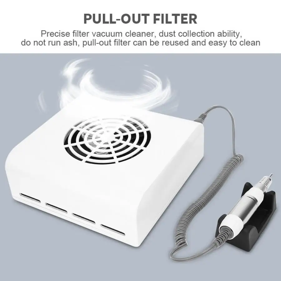 2 in 1 Manicure Machine Electric Nail Art Dust Collector Drill Tool Set For Polishing Device | Красота и здоровье