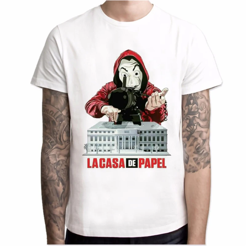 Мужская футболка с забавным дизайном La Casa De Papel футболки принтом деньги ТВ
