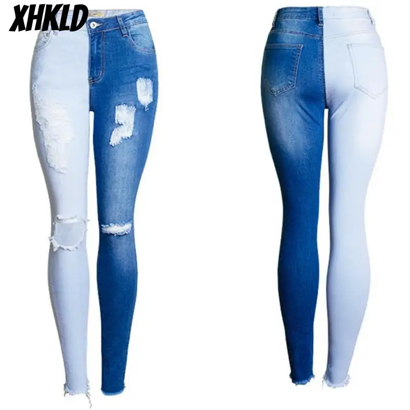 Модная уличная одежда 2018 новые ультраэластичные рваные джинсы с бахромой