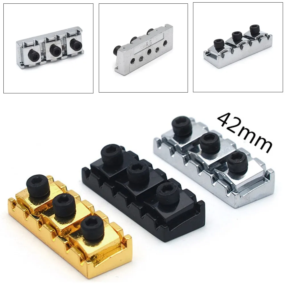 

Electric Guitar String Locking Nut 42mm 43mm For Floyd Rose For Tremolo Bridge Parts W/ Mounting Screws Spanner Wrench Tooyful