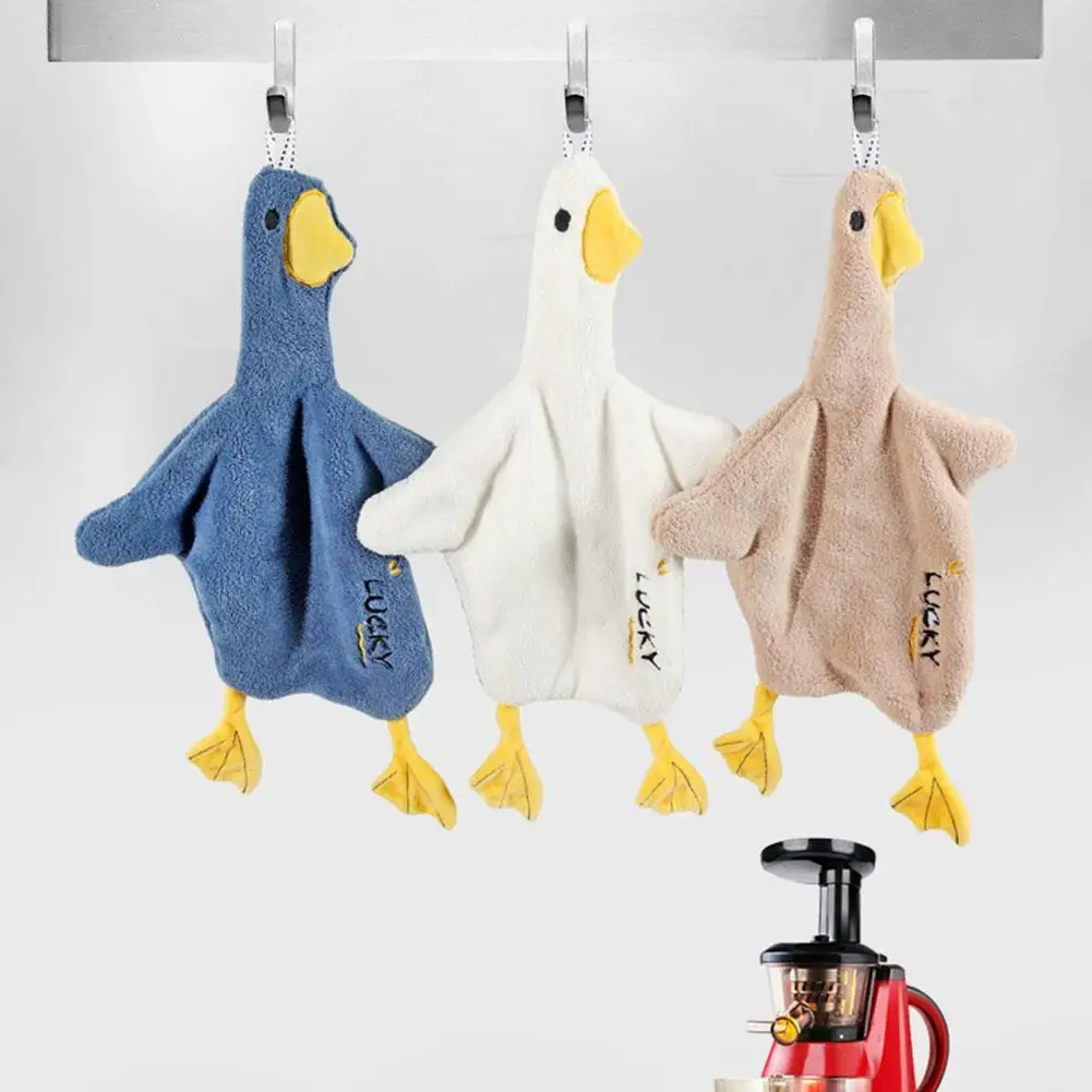

Мягкое хлопковое мультяшное детское полотенце с изображением утки, подвесное полотенце для рук, бытовое полотенце для рук, салфетка, носово...