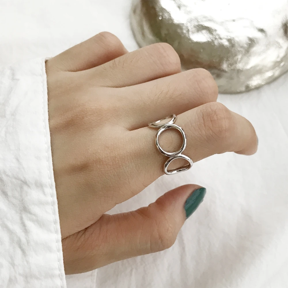 

Минималистское кольцо из серебра 925 пробы, составное, ажурное, геометрической формы, в стиле бохо пробы