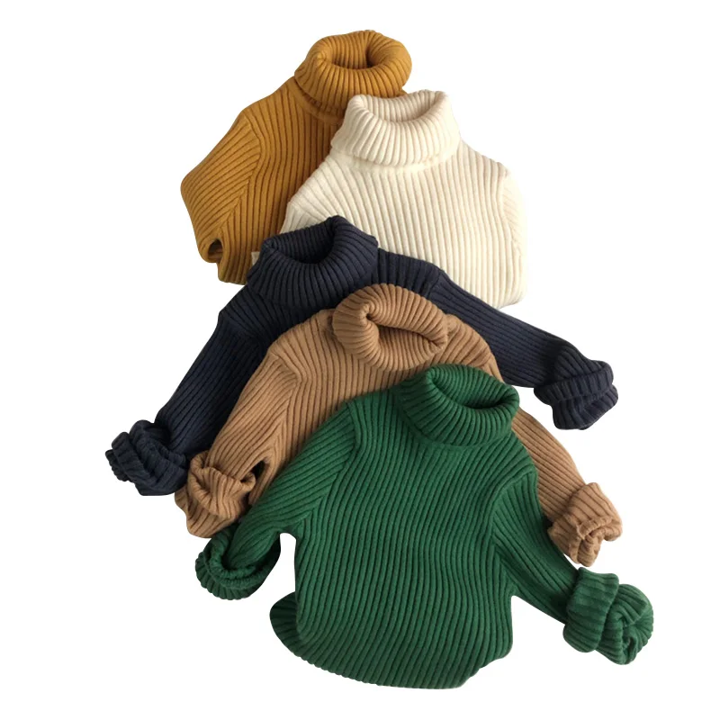 

Kids Turtleneck Sweater for Girls Autumn Winter Children Outwear Clothing Baby Boys Bottoming Knitting Sweaters Pullover Top