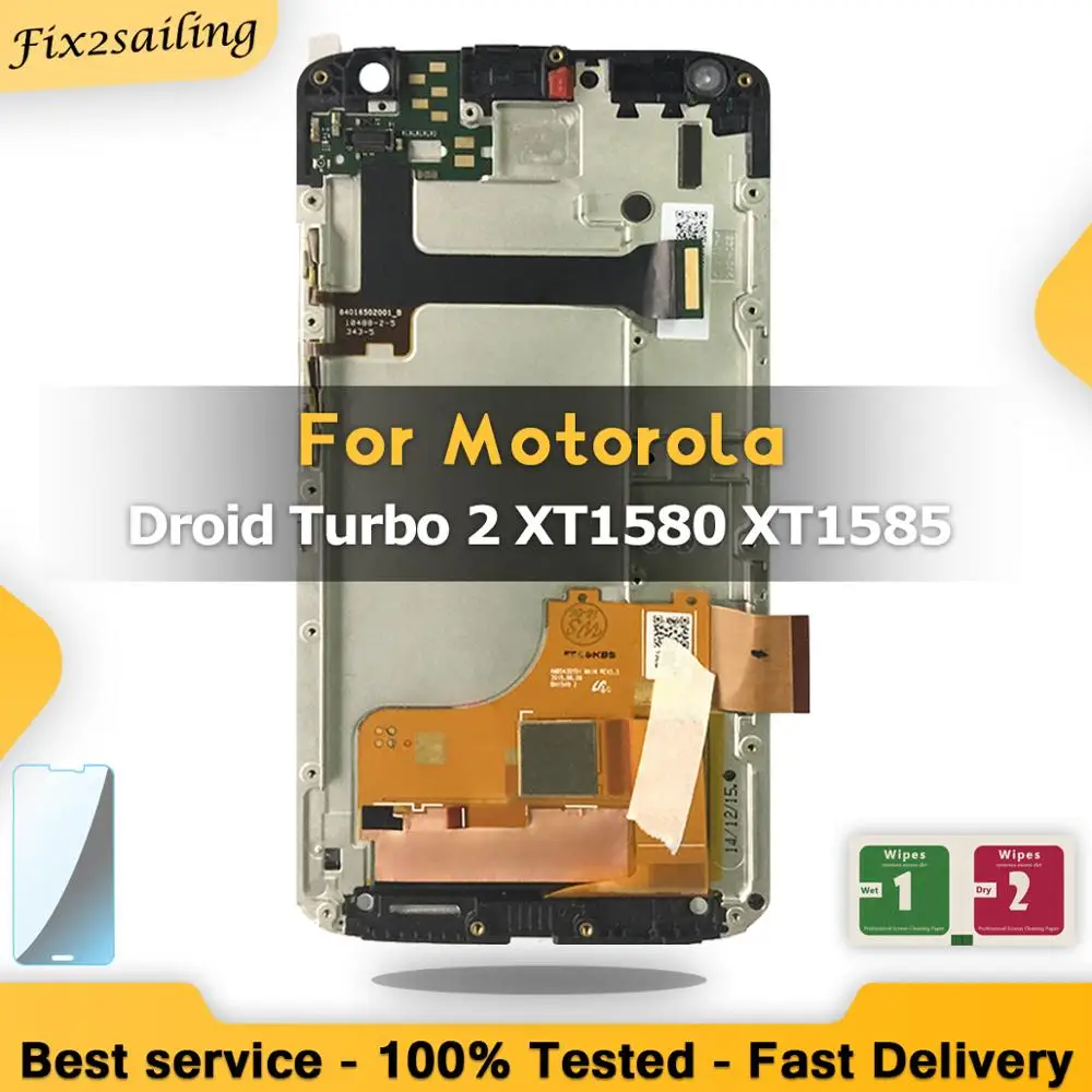 5 43 &quotЖК дисплей для Motorola Moto Droid Turbo 2 XT1580 XT1581 XT1585 ЖК дигитайзер сенсорного экрана