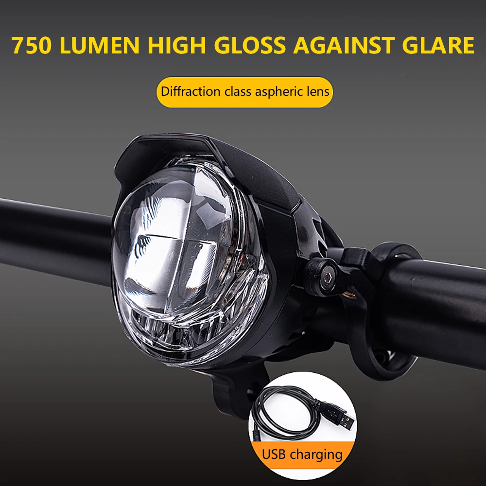 

Фара велосипедная передсветильник, Антибликовая, водонепроницаемая, 750 лм, USB
