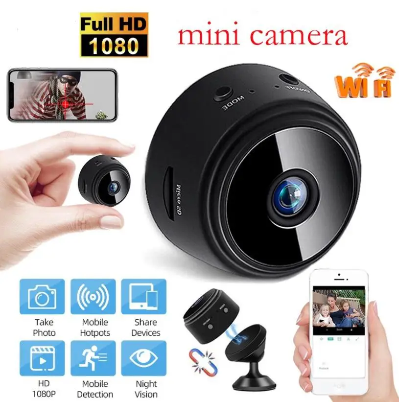 

Мини-камера A9 с дистанционным управлением, 1080p, ИК, Wi-Fi
