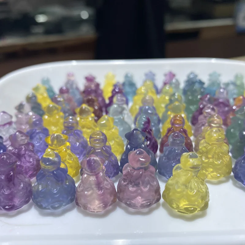 

1pcs Hot Natural Fluorite Crystal Stone Hand Carving Christmas Trees Jewelry Crafts Healing For Christmas Gift