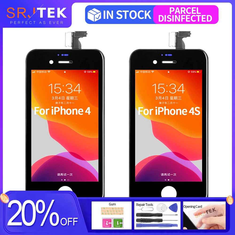 ЖК-дисплей для iPhone 4 дигитайзер сенсорного экрана без битых пикселей запасные