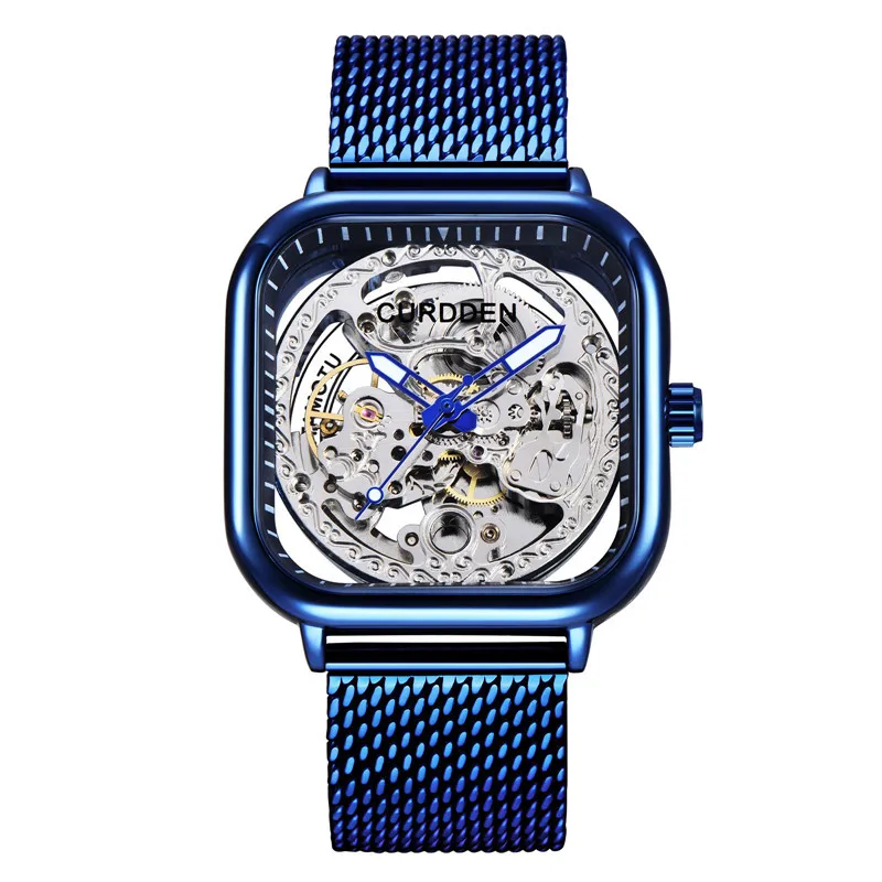 Часы наручные мужские автоматические деловые водонепроницаемые с браслетом из