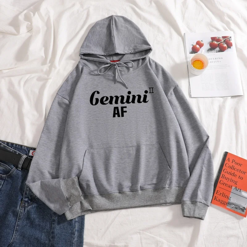 

2020 Gemini AF Women sweatshirt Cotton Casual Funny sweatshirt Lady Yong Girl 7 Colors Pure Color Long Sleeve hooded hoodies