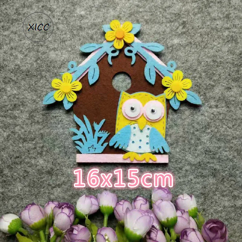 T N Сова дом нетканый Войлок накладка DIY Детский сад настенный паста украшения