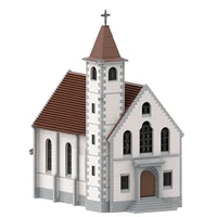 7517 pcs moc toys city street scene church construction building blocks modular architecture block model