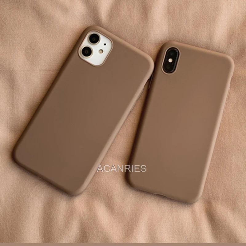 Silicone Brown Phone Case On For Xiaomi Redmi Note 10 Note10 9 8 7 Pro Max 10S For Redmi 9C Nfc 9A 9AT Soft Coffee Back Cover