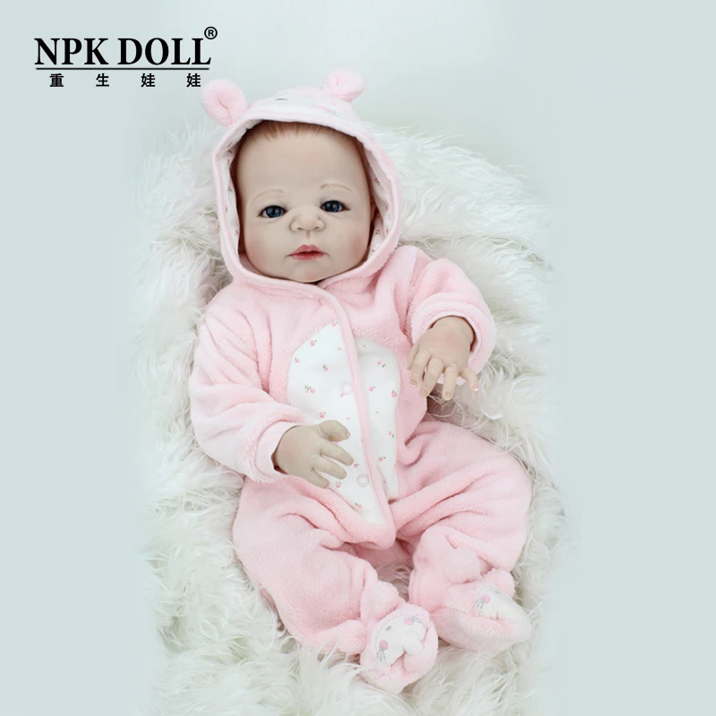 NPKDOLL Реборн-кукла 22 дюйма полный виниловый, жизненно-подобная, игрушка для детей, фальшивый младенец, образовательная игрушка для купания, игровой партнер для детей.