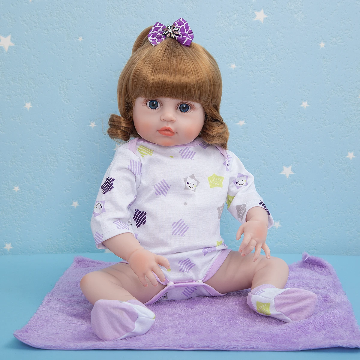 

KEIUMI 19 Inch 49 cm Full Silicone Lovely Reborn Baby Doll Beautiful Girl Dress Up Accessories Free For Childen Play Partner
