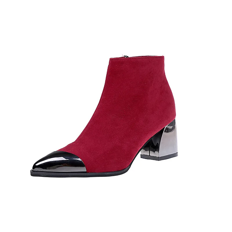 Классические модные новые женские ботильоны Короткие Винтажные ботинки