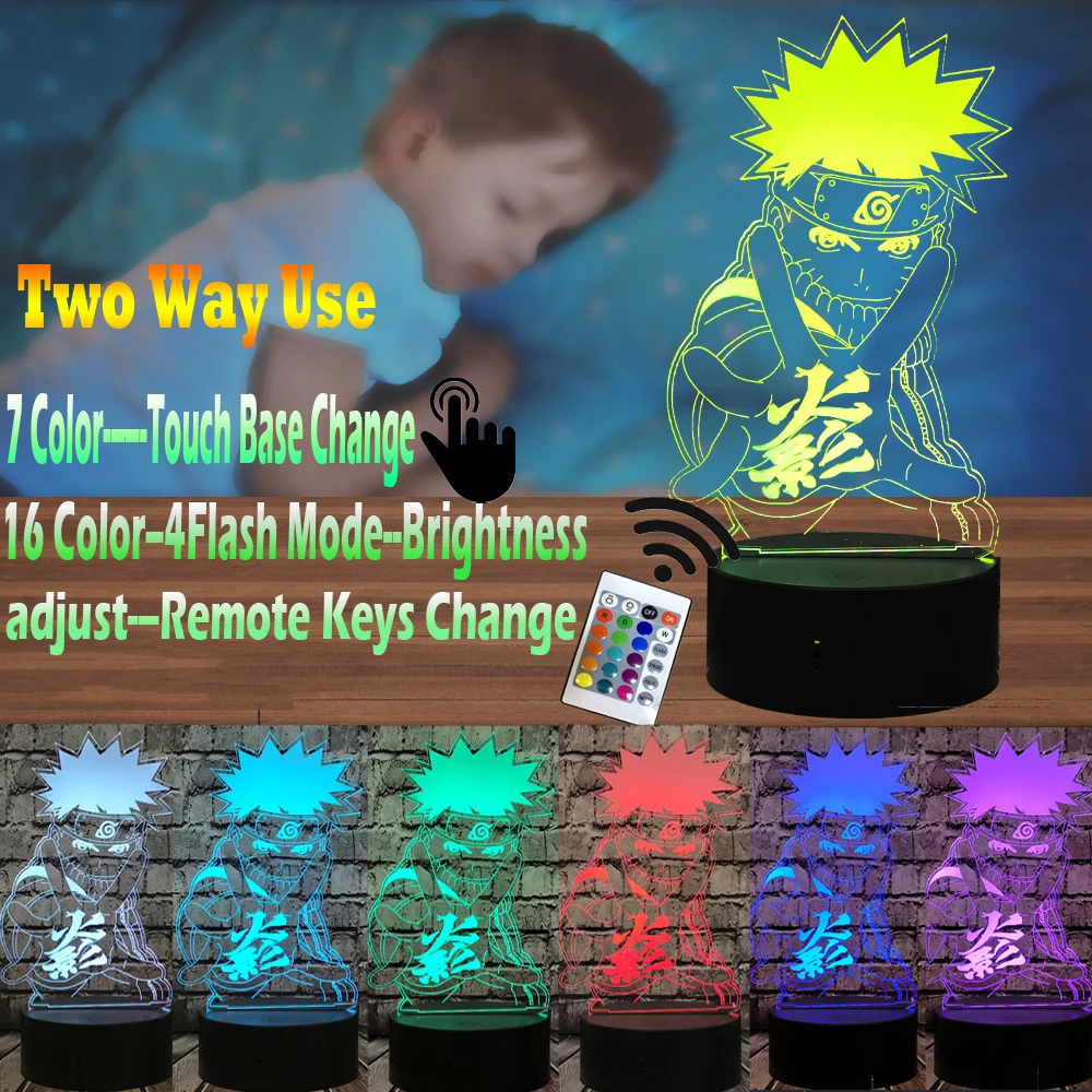 Япония аниме тема 3D эффект Иллюзия светодиодсветодиодный акриловая удзумаки 7