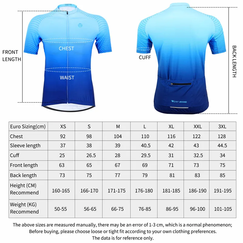 

WEST BIKING Pro Cycling Jersey Summer Short Sleeve Sport Top Shirt Cool Quick Dry MTB Road Bike Team Jersey Men Cycling Clothing