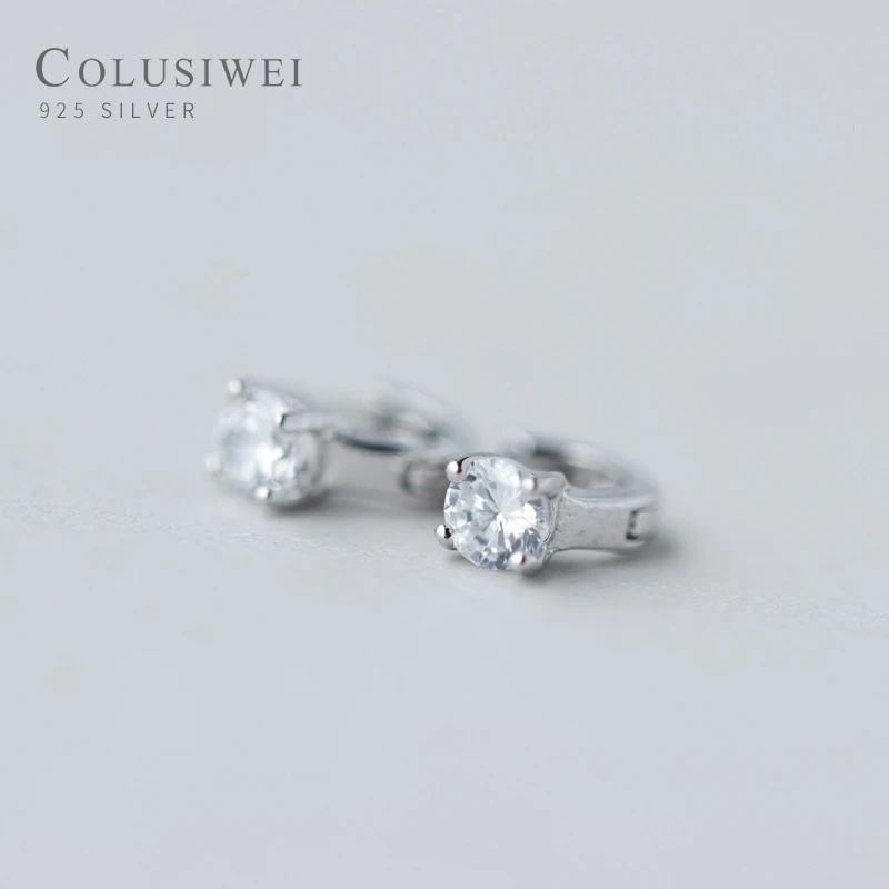 Colusiwei натуральная 925 стерлингового серебра CZ серьги кольца для женщин Свадебные