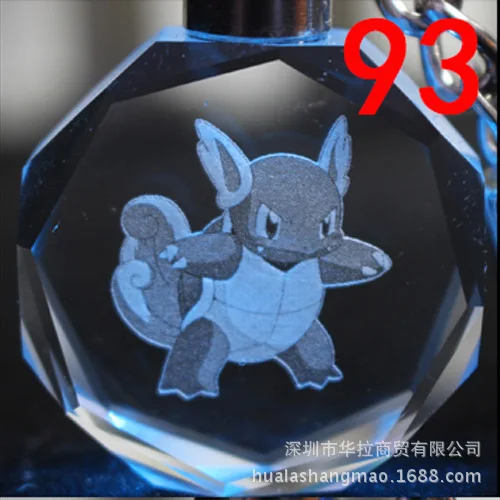 93 Карманный монстр мультфильм брелок Покемон Blastoise Charmander Пикачу светодиодный светильник кристалл кулон брелок Детская игрушка посылка Llavero - Цвет: 93
